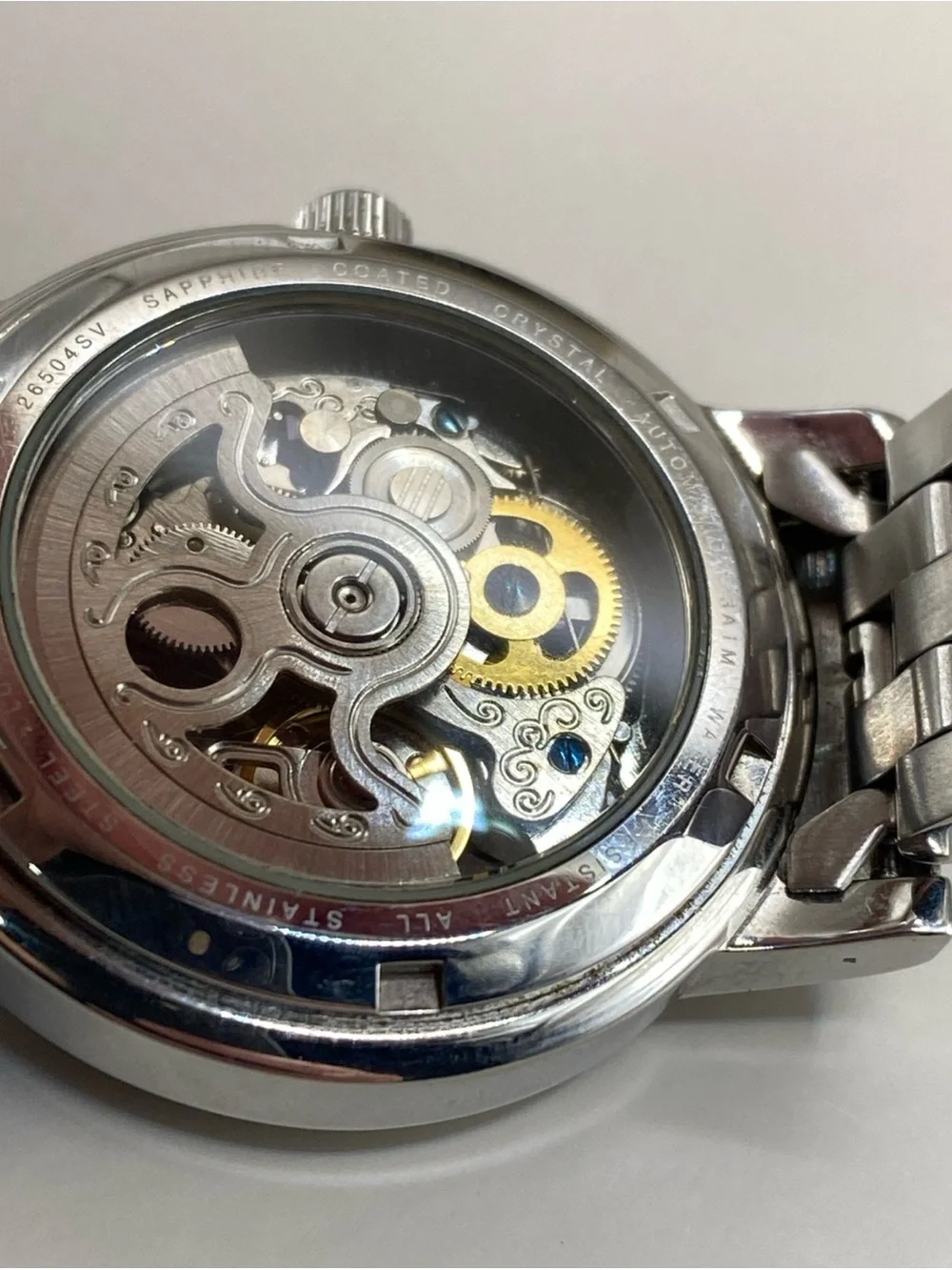 Lucien Piccard automatic stainless steel with diamond  stone very good condition